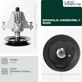 UDC Parts 618-06980 spindle assembly side view highlighting durable construction