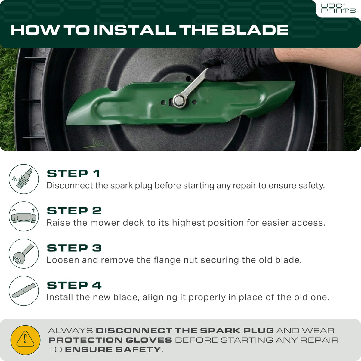 38-inch deck blade improves clippings flow and mowing efficiency