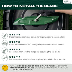 38-inch deck blade improves clippings flow and mowing efficiency