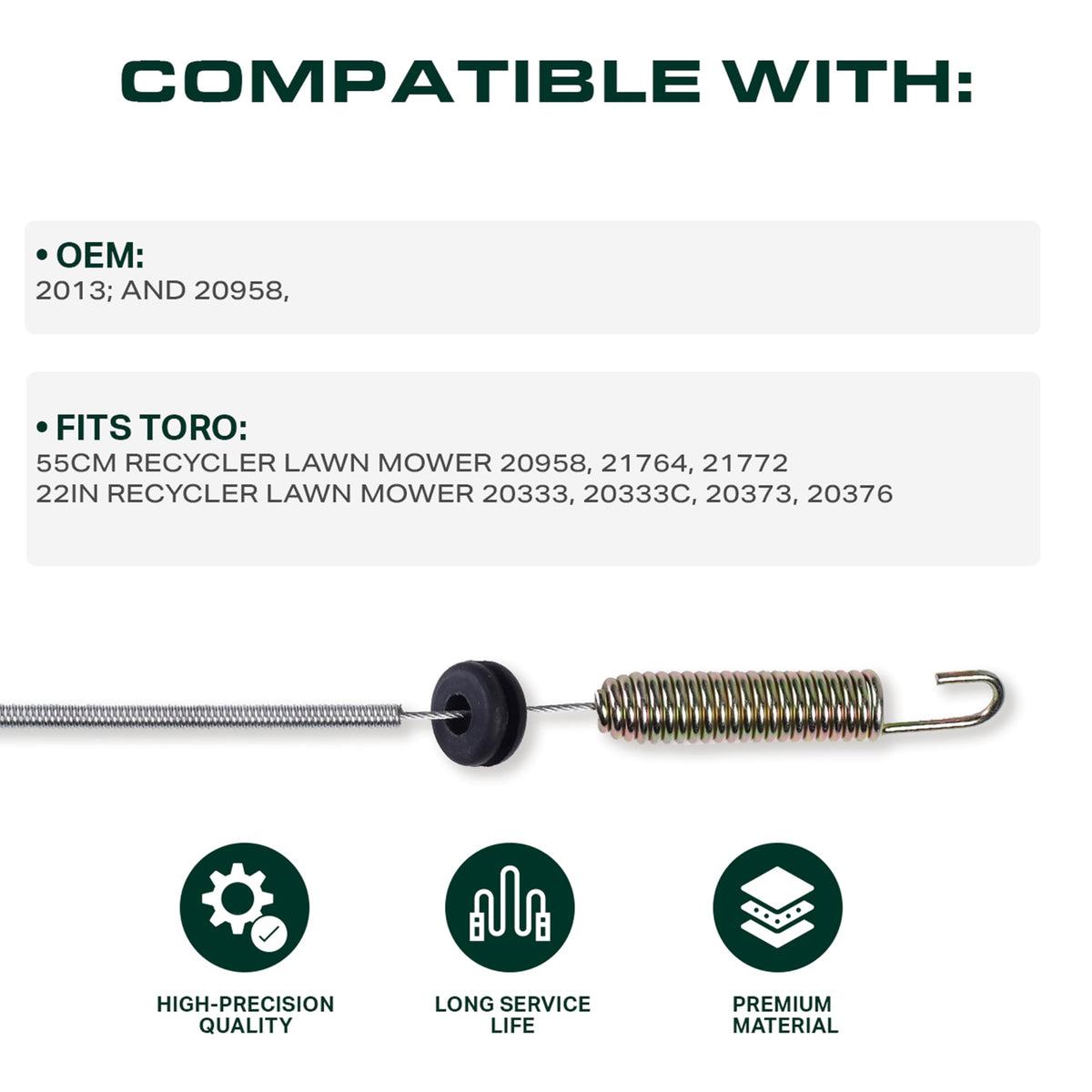 UDC Parts compatibility for 20333-20376 visual demonstrates 22-inch deck compatibility
