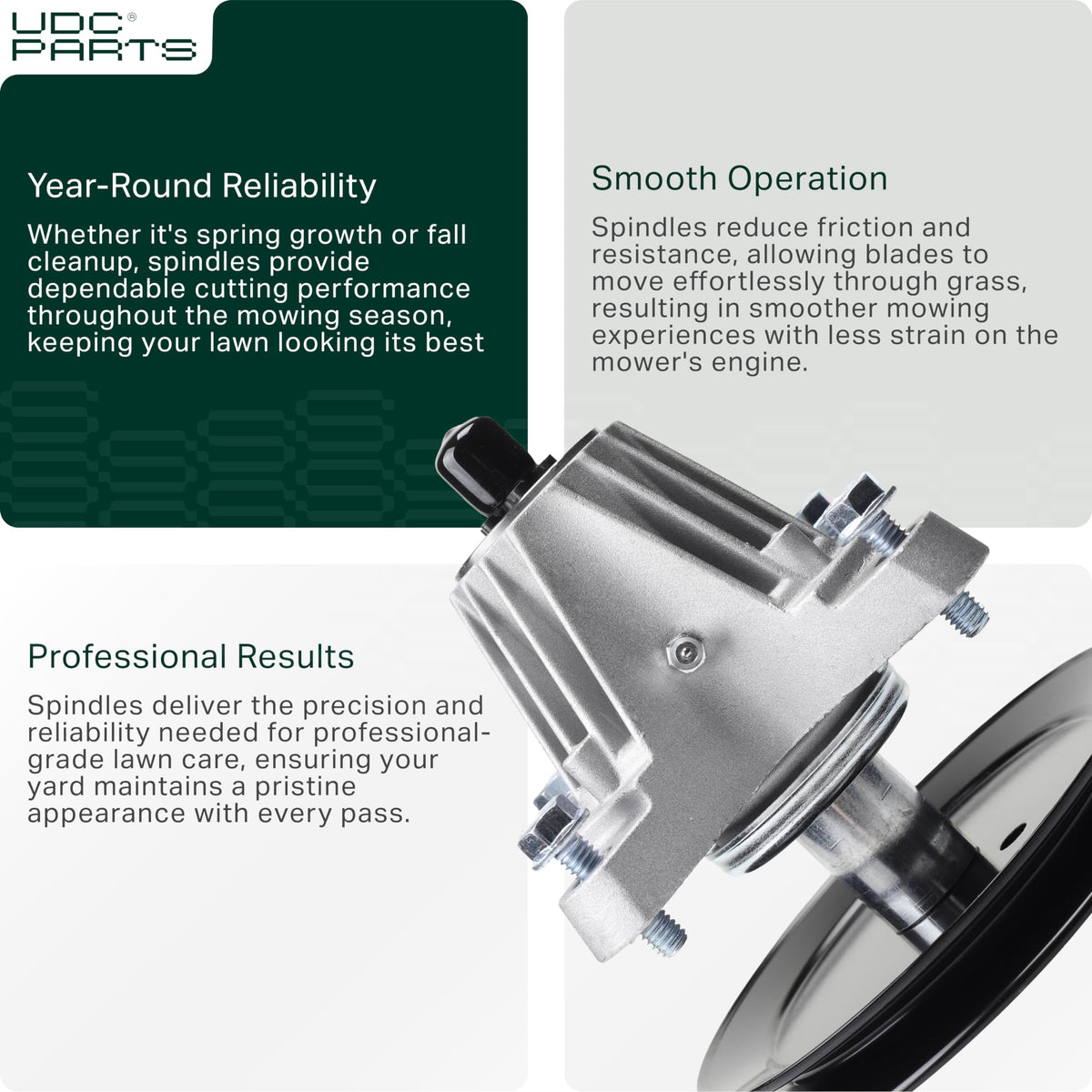 UDC Parts spindle compatibility with MTD Craftsman Troy-Bilt and Cub Cadet models