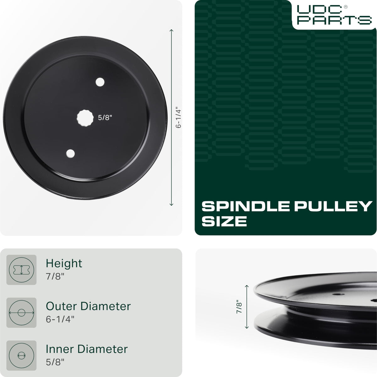 UDC Parts deck idler pulley 42-46 inch helps keep the drive belt aligned.
