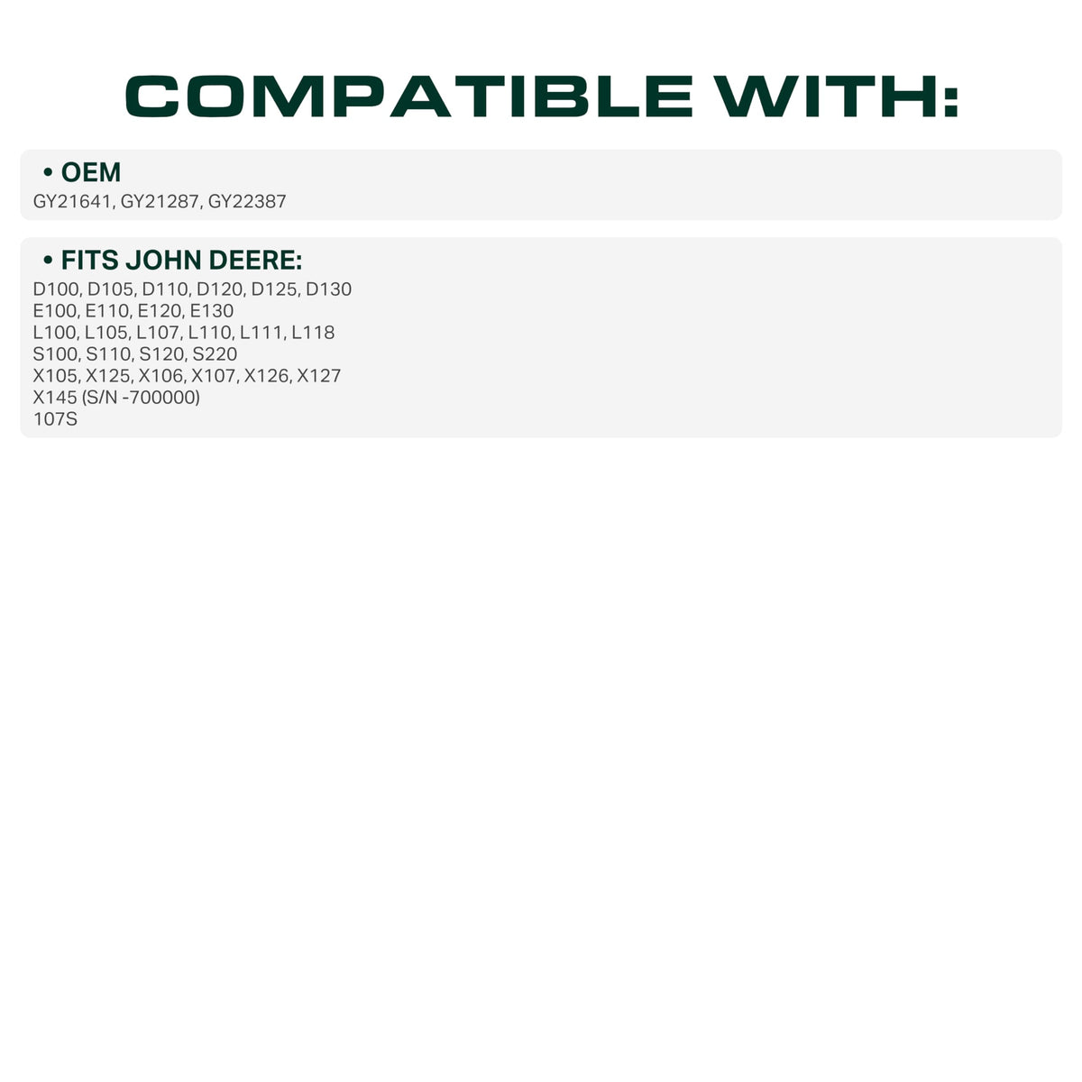 UDC Parts GY21641 78-inch cable length for broad tractor reach