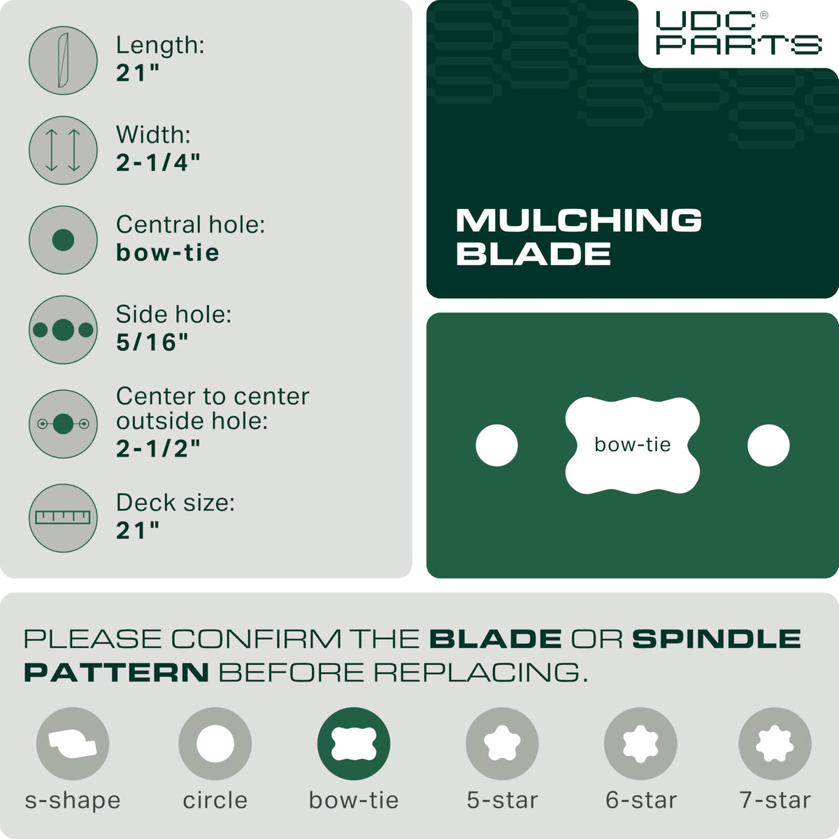 UDC Parts 942-0741A blade center bow-tie hole enables secure mounting