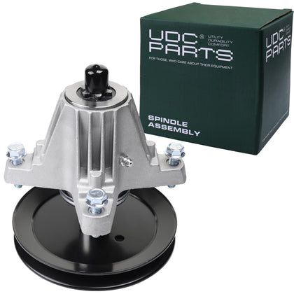 UDC Parts spindle assembly for 42-inch deck showing 6-point star interface and pulley area