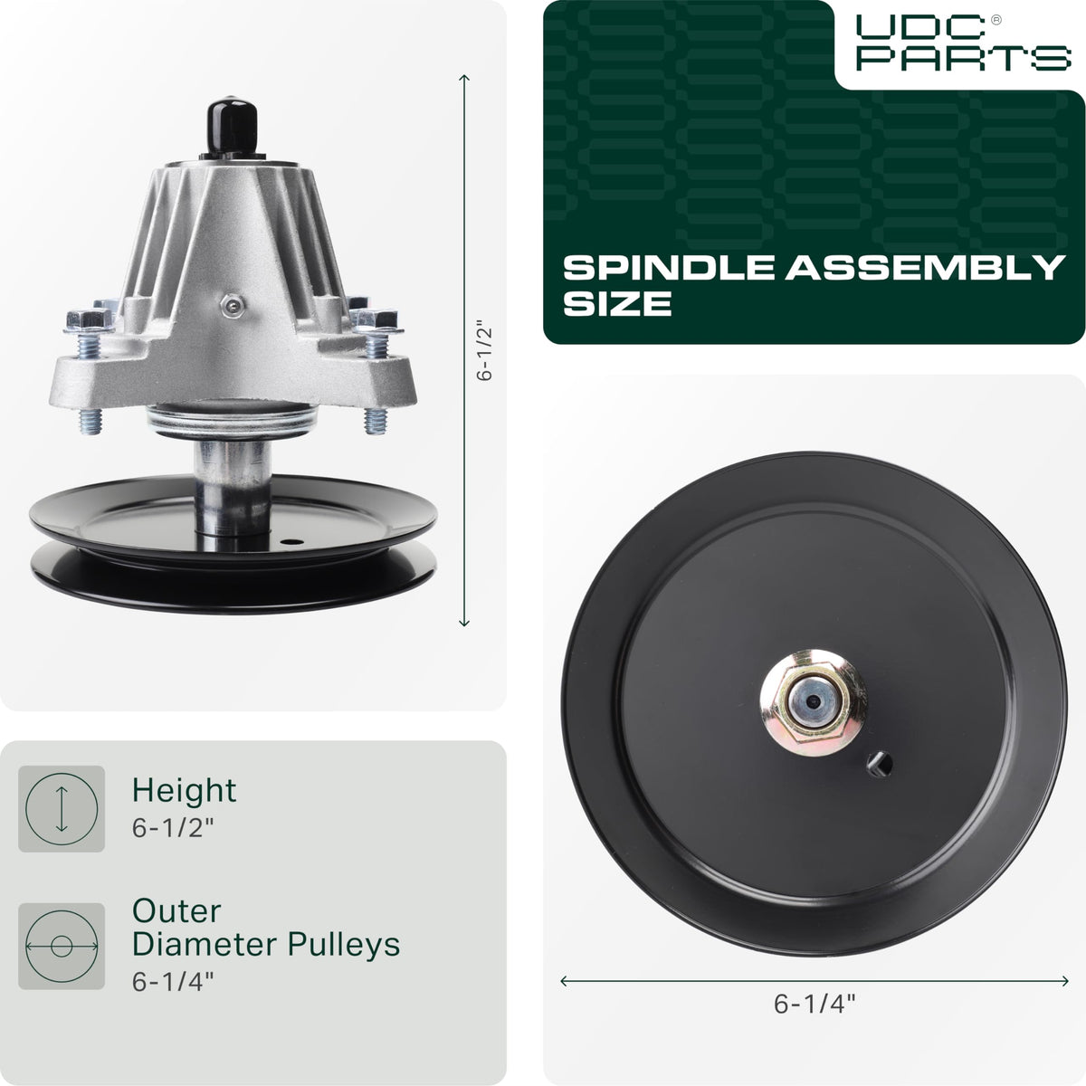 UDC Parts spindle kit close up with mounting bolts for easy install