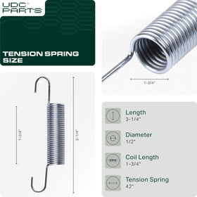 UDC Parts tension spring coil detail demonstrates reliable replacement for Husqvarna parts.