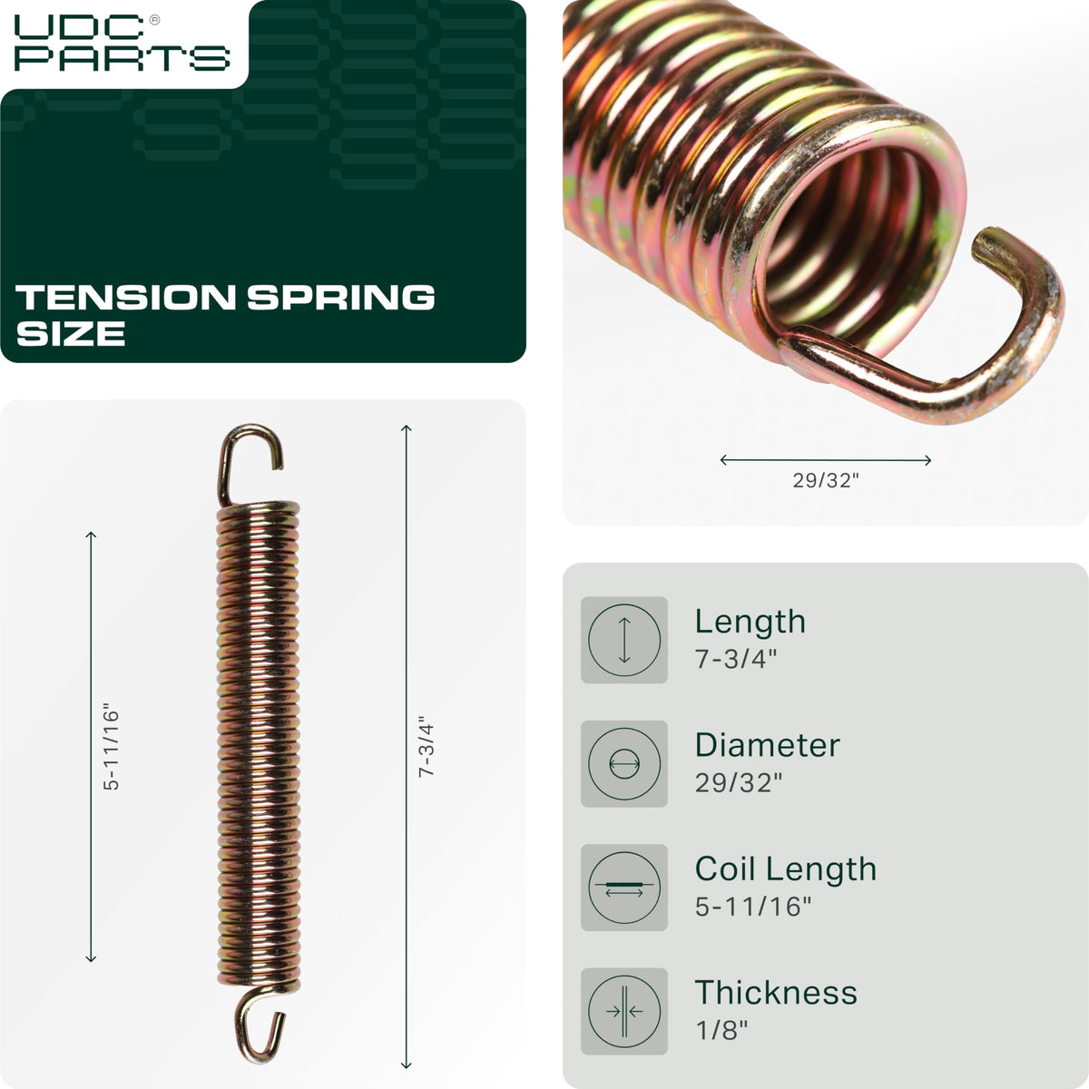 UDC Parts tension-spring 732-0459C helps restore deck tension on compatible models