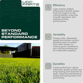 UDC Parts YT-series idler pulley supports yard tractors with proper alignment.