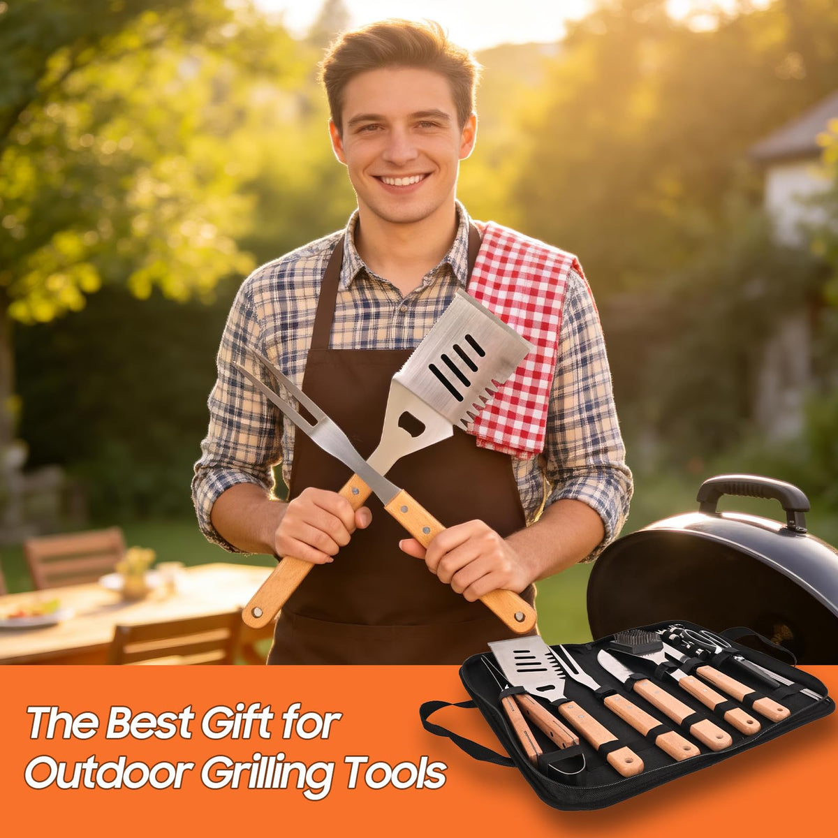 Udihch gift-ready grilling set for men and dad lovers of outdoor cooking.