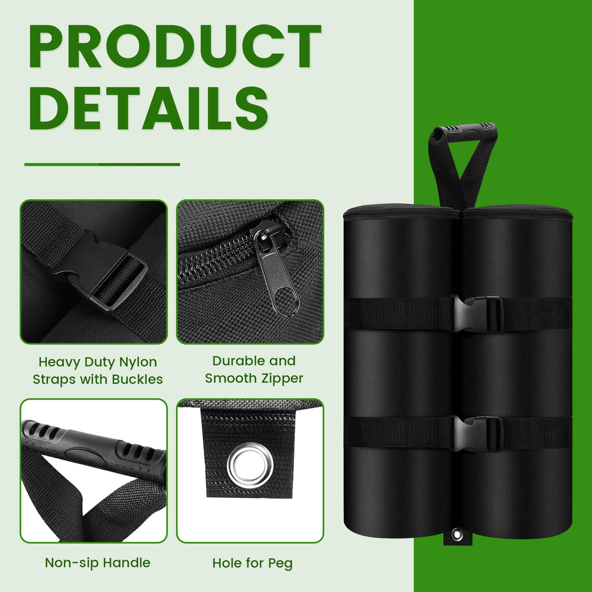 UEAKPIC sturdy nylon handles enable easy carrying and repositioning