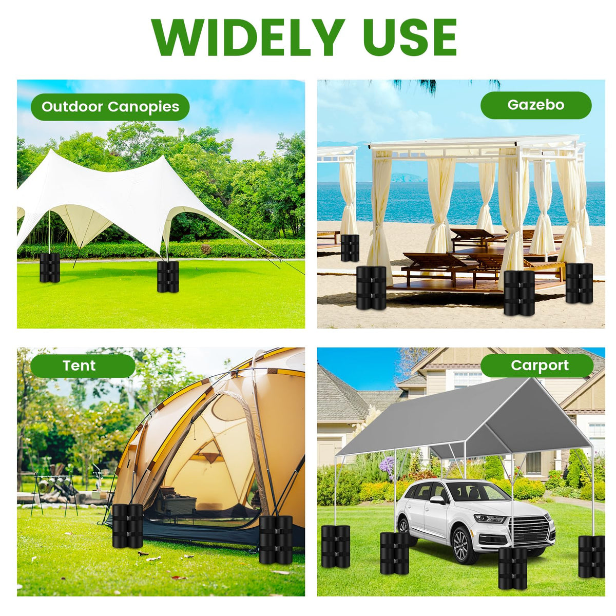 UEAKPIC versatile outdoor weights fit gazebos, parasols, and banners