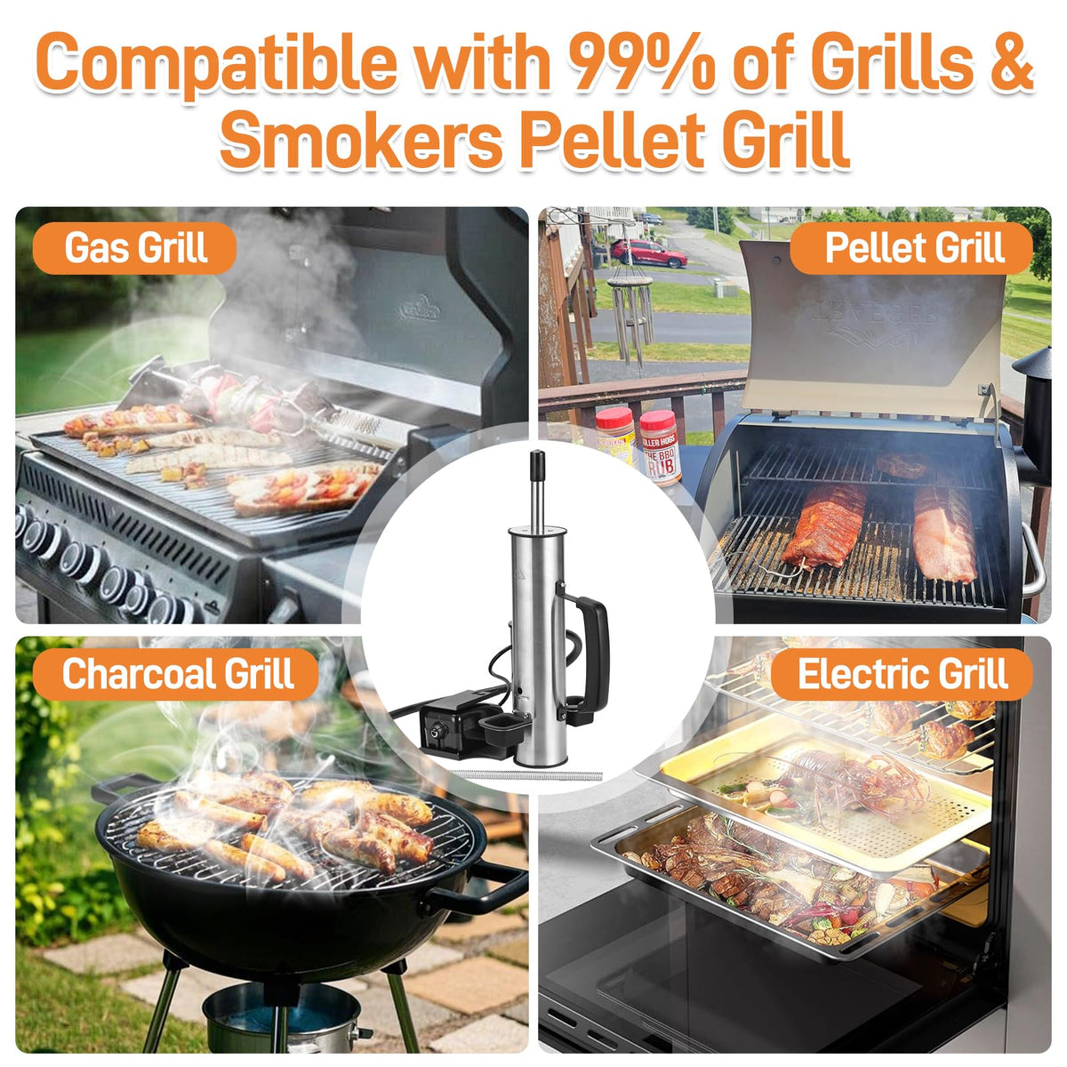 Ueiticsk quick setup via USB-C port for on-the-go grilling.
