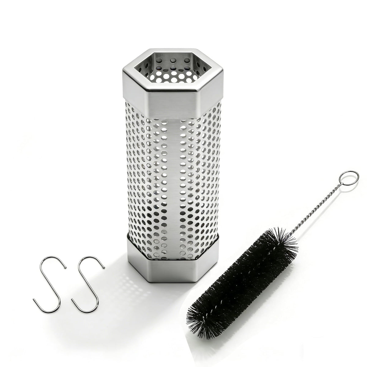 Ueiticsk Smoke Tube on a pellet smoker delivering rich, even smoke