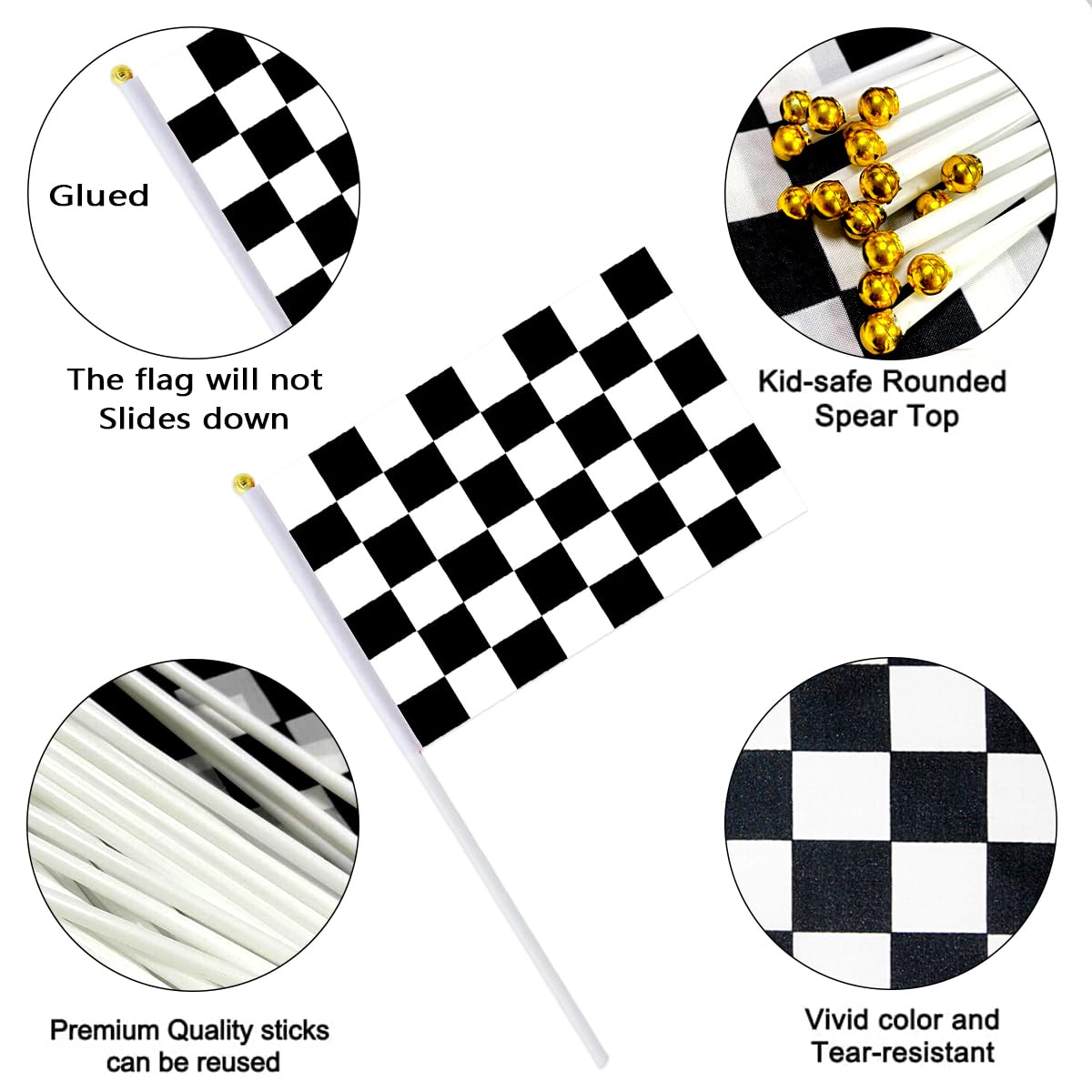 Uelfbaby flag on 11.8 inch stick for easy waving at events