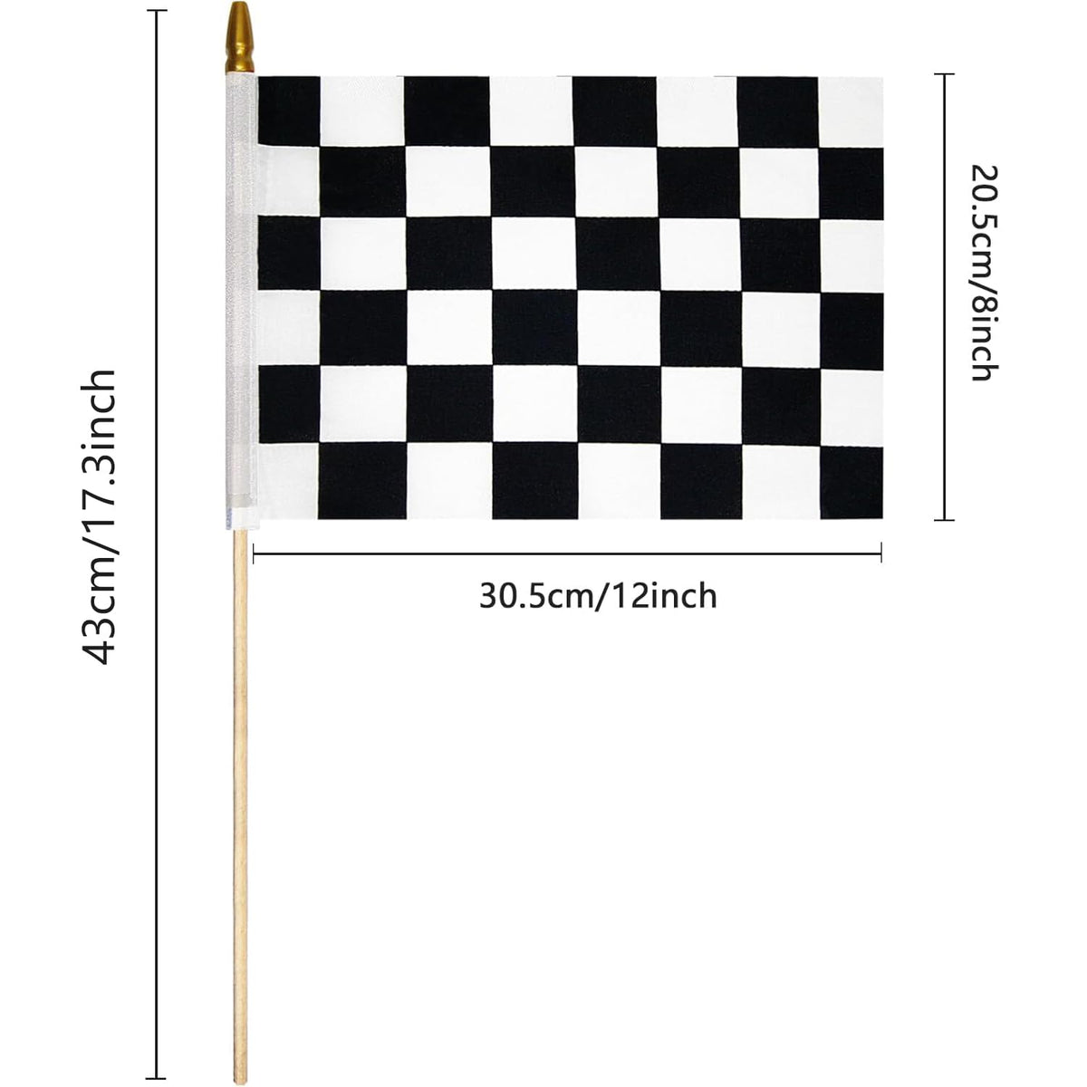 Uelfbaby full-color checkered print flags withstand outdoor use.