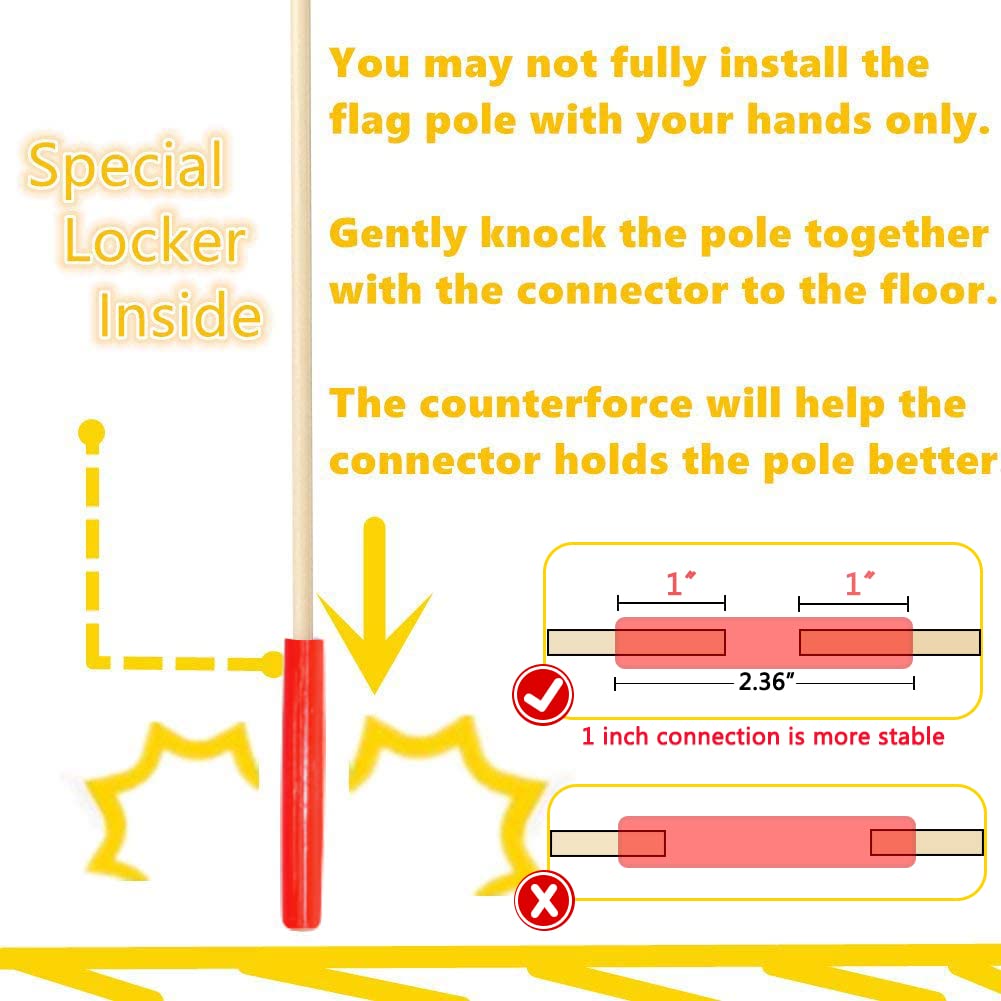 Uelfbaby heavy-duty fiberglass pole endures weather conditions.