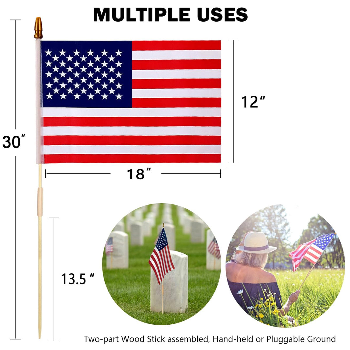 Uelfbaby outdoor yard flag with land-plug option for easy ground display.