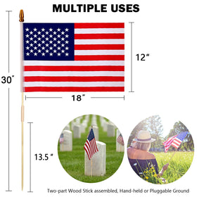 Uelfbaby outdoor yard flag with land-plug option for easy ground display.