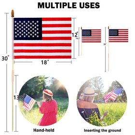 Uelfbaby wooden flag pole assembly for secure display.