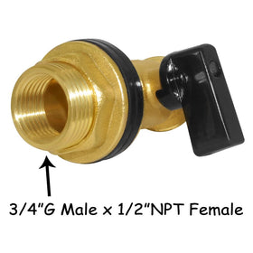 Uenede 3/4 GHT outlet spigot provides smooth water flow from rain barrels.