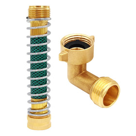 Uenede brass 3/4 GHT elbow connector swivel reduces hose kinking in tight spaces.