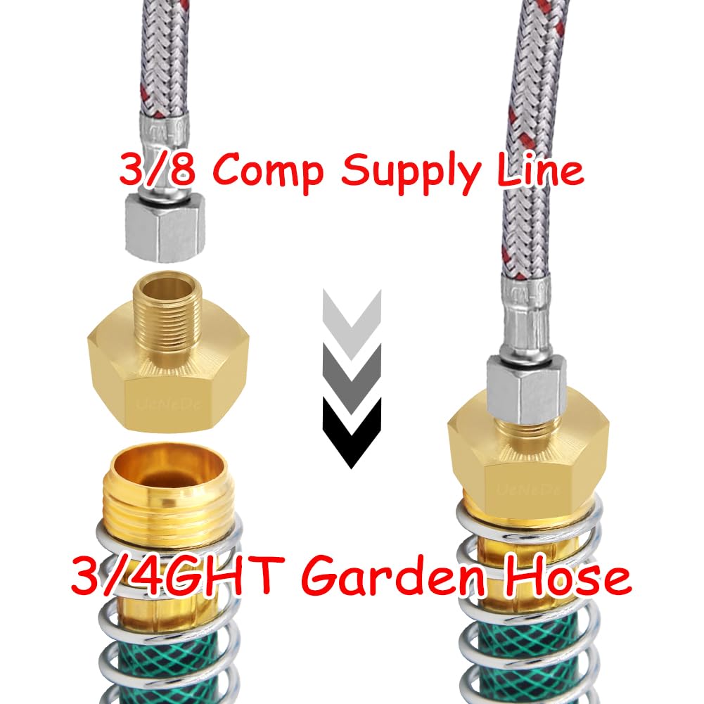 Uenede brass fitting resists corrosion for long lasting kitchen, bathroom, and garden connections.