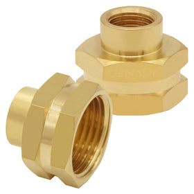 Uenede brass garden hose adapter showing a 3/4 GHT to 3/8 NPT connector for reliable fittings.