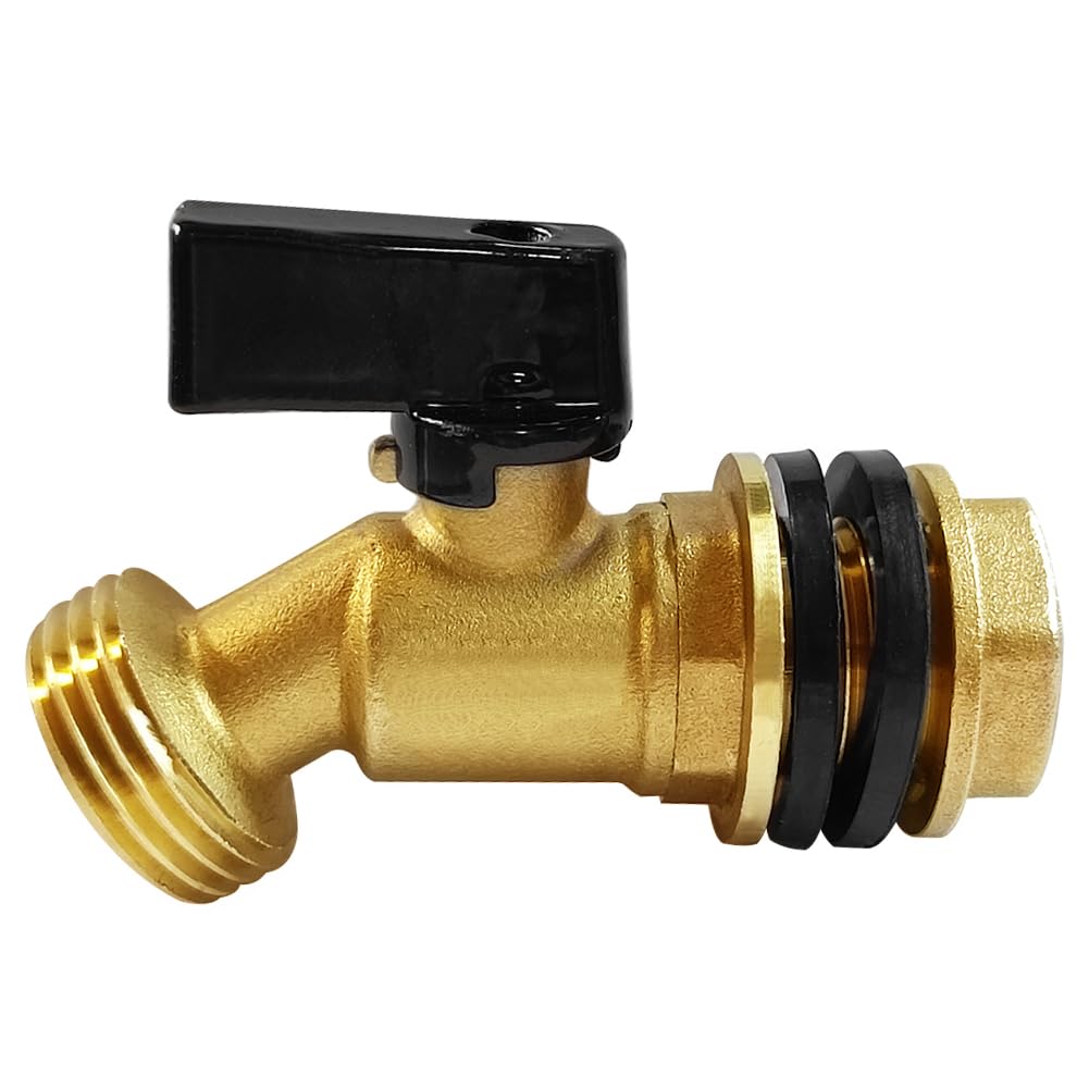 Uenede brass rain-barrel faucet for durable rainfall collection and easy control.
