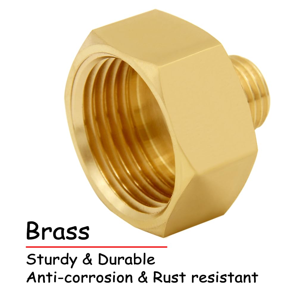 Uenede adapter with standard threads helps seal lines and prevent leaks.