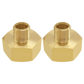 Uenede brass water line adapter with dual ends for secure kitchen connections.