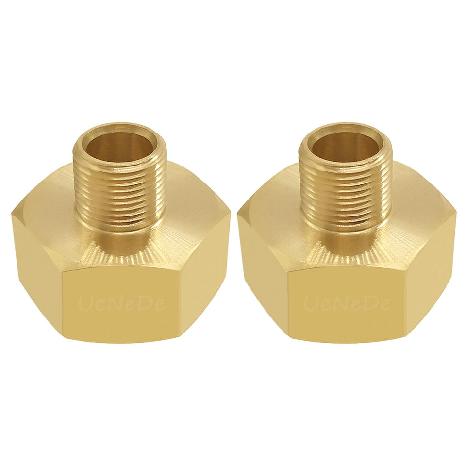 Uenede brass water line adapter with dual ends for secure kitchen connections.