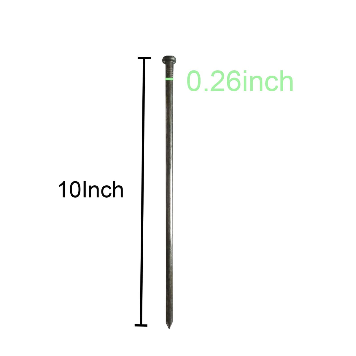 UEUORF pointed-end stakes enable quick insertion with a hammer.