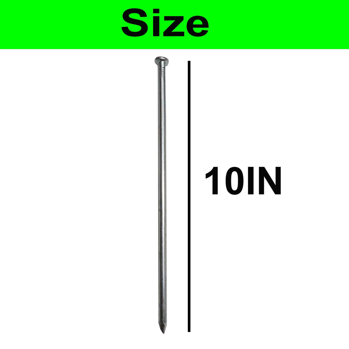 UEUORF 10-inch garden nail provides strong hold for edging and decorative elements.
