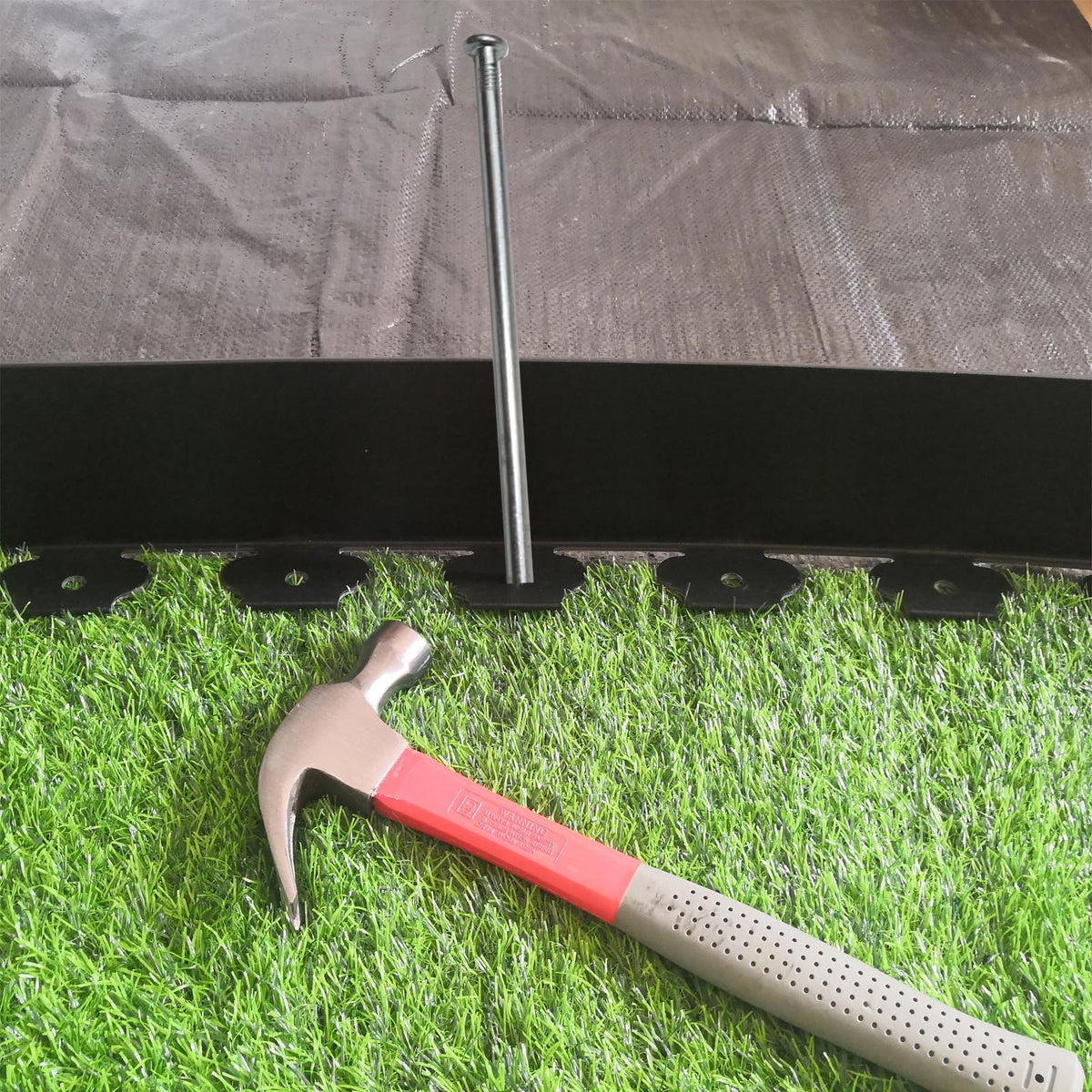 UEUORF 10-inch weed barrier stakes prevent shifting under outdoor conditions.