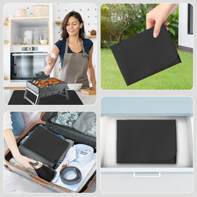 Uewpv multi-use heat-resistant mat fits under appliances and grills.