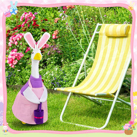 Ueyben bunny ear headband adds secure Easter flair for a lawn goose.