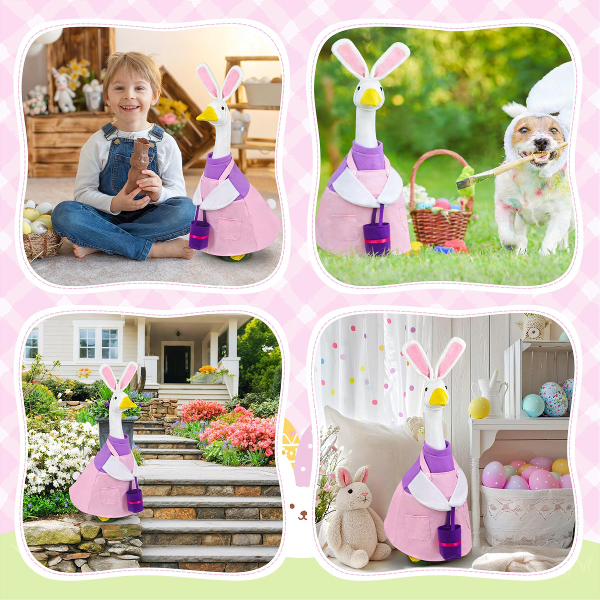 Ueyben outdoor-ready Easter goose clothes for indoor or outdoor display.