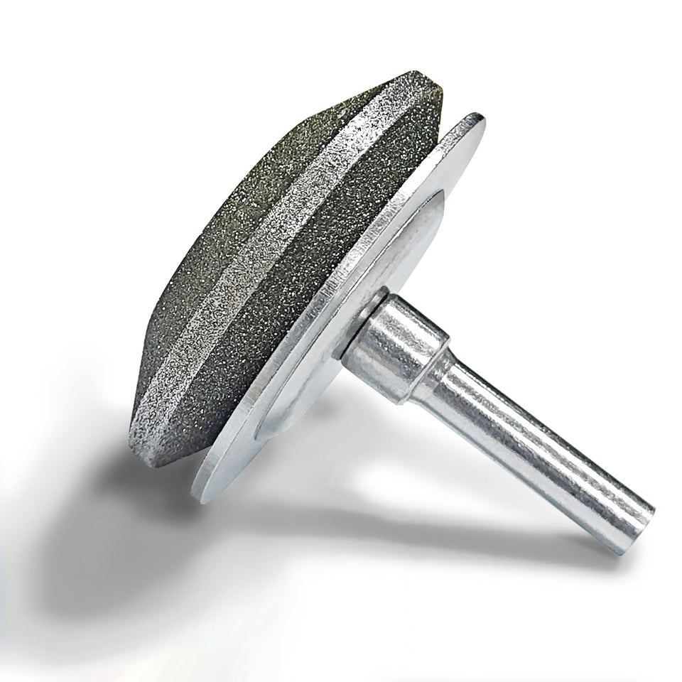 UF-SHARP diamond lawn blade sharpener with durable metal body for longevity.