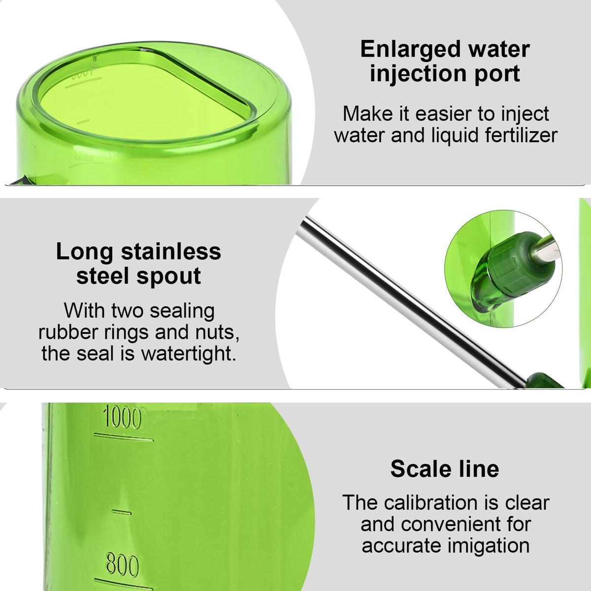 UFANME green plastic watering can with compact design for easy home gardening.