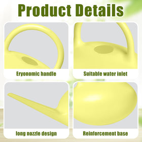 UFANME watering can close-up on ergonomic yellow handle