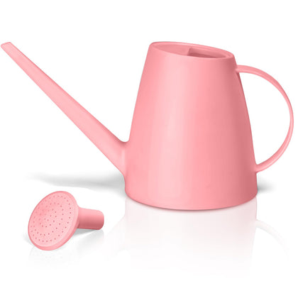 UFANME plastic watering can with half-gallon pink capacity for easy indoor plant care.