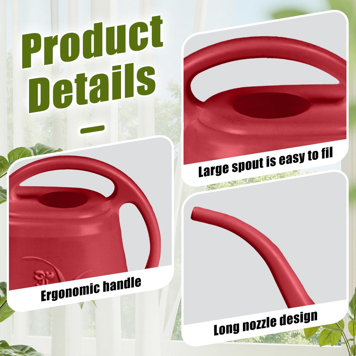 UFANME half-gallon watering can made from durable plastic for daily use.
