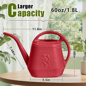 UFANME wine red watering can with long-stem spout for precise watering.