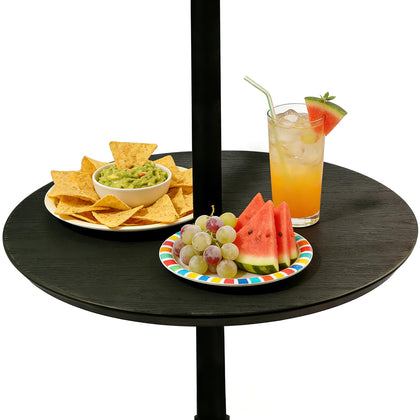 UFavo Home umbrella table tray front view showing a stable surface for snacks