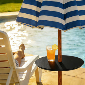 UFavo Home umbrella table tray side view with hole for umbrella pole