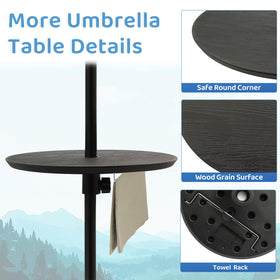 UFavo Home umbrella table tray with adaptor included for stability