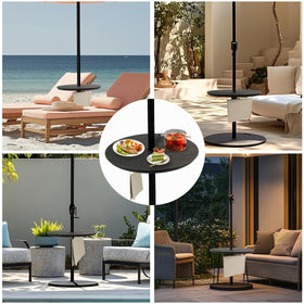 UFavo Home umbrella table tray in beach poolside setting for use
