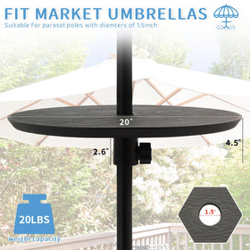 UFavo Home umbrella table tray durable plastic body for outdoor use