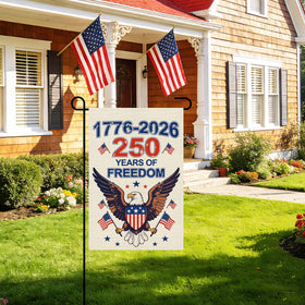 Uflashmi 250th anniversary flag back view mirrors the design for double-sided display.